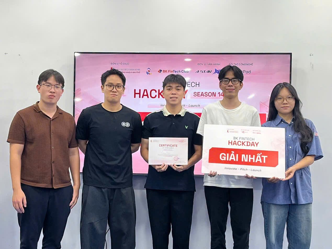 SINH VIÊN FINTECH PTIT XUẤT SẮC GIÀNH GIẢI NHẤT TẠI BK FINTECH HACKDAY SEASON 14